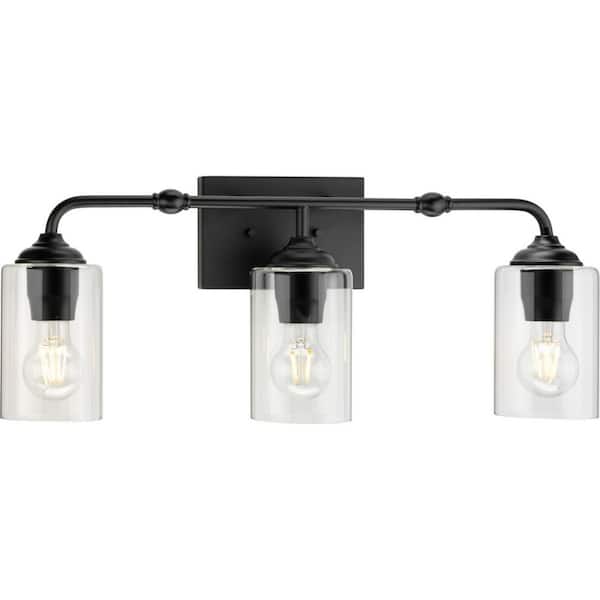 Progress Lighting Avec 23.5 in. 3-Light Matte Black Luxe Vanity Light