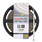 RibbonFlex Pro 24-Volt White LED Strip Light Tape 120 LED/m 2700K 8 ft. (2.5 m)
