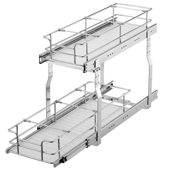 Pull-Out Cabinet Organizer, Heavy-Duty Slide-Out Shelf, Roll-Out Drawer, Fits 10"W x 22"D x 18"H