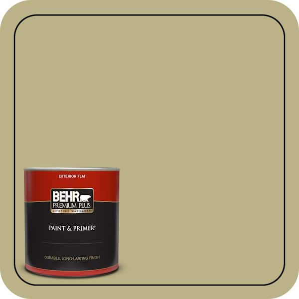 BEHR PREMIUM PLUS 1 qt. #390F-5 Ryegrass Flat Exterior Paint & Primer