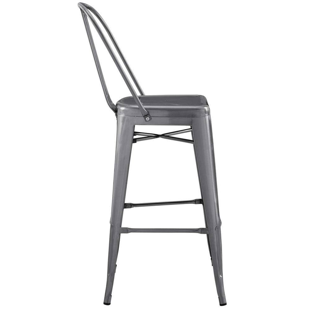 Promenade 30" Gunmetal Industrial Modern Metal Bar Stool