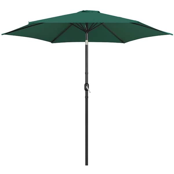 Yaheetech 10 ft. Patio Umbrella 6 Ribs 120 in Market Umbrella with Push Button Tilt and Crank