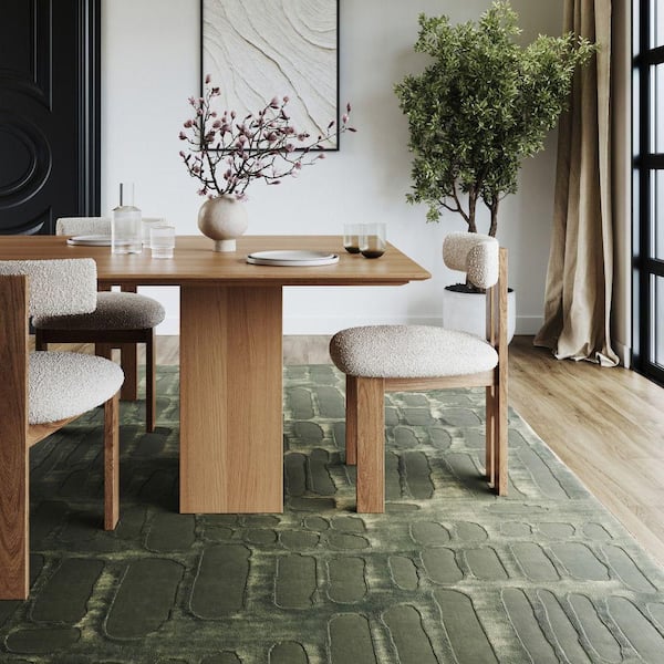 Summit Plush Textured Washable Forest Green 2 ft. x 3 ft. Indoor Area Rug