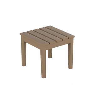 Shoreside Weatherwood Square HDPE Plastic 18 in. Modern Outdoor Side Table