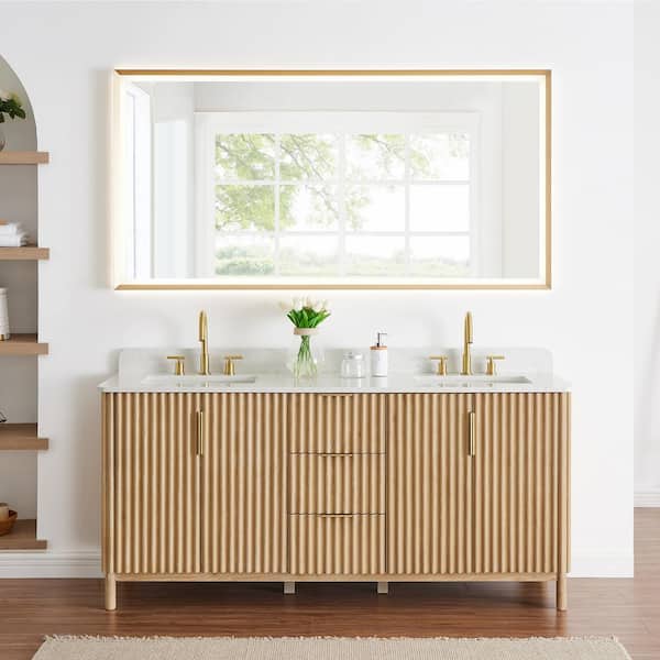 Altair Sierra 72 in. Double Sink Freestanding Washed Light