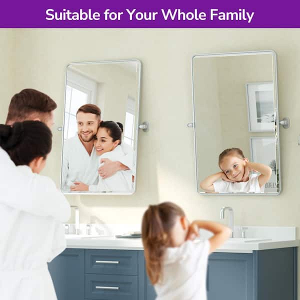 KeonJinn 24 in. W x 30 in. H Rectangular Framed Bathroom