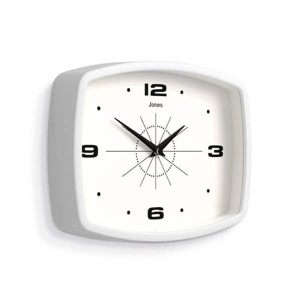 10 in. W Rectangular Retro White Analog Plastic Wall Clock HP10926 10 in. W Rectangular Retro White Analog Plastic Wall Clock HP10926