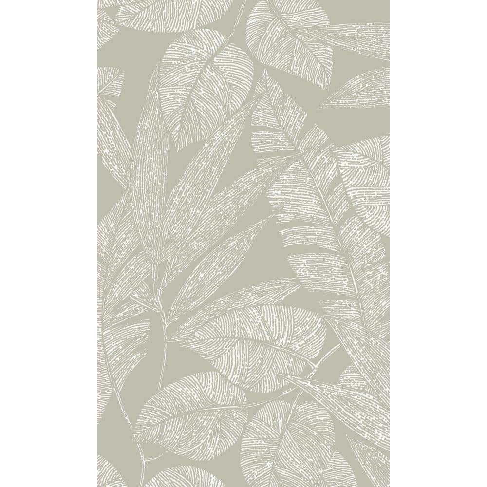 Grey Digital Leaf Outline Botanical Printed Non-Woven Non-Pasted Textured Wallpaper 57 sq. ft. price history on PriceWatchPro
