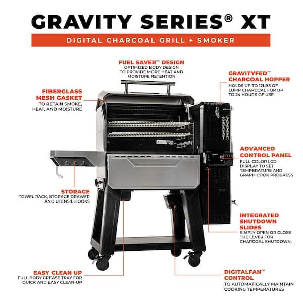 Gravity Series XT Digital Charcoal Grill and Smoker in Black