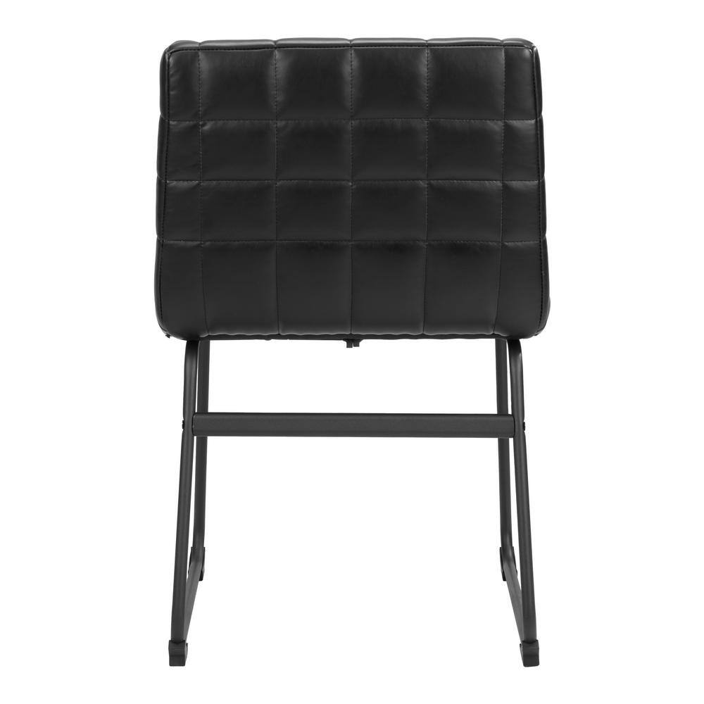 Pago Black Faux Leather Upholstered Side Chair Set