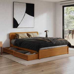 AFI Capri Light Toffee Natural Bronze Solid Wood Frame King Platform ...