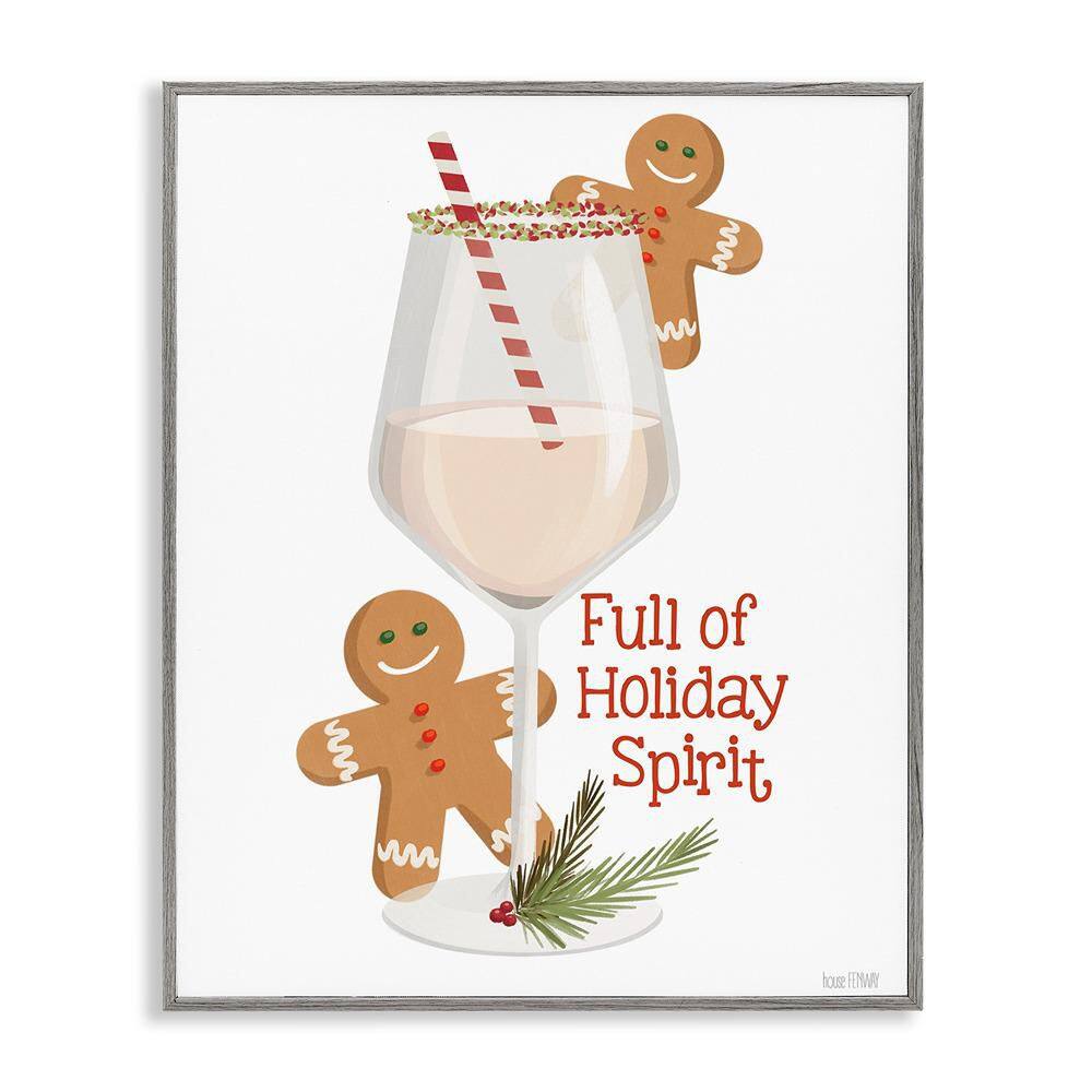 Full of Holiday Spirits by House Fenway 1-Piece Gray Framed Giclee Food Art Print 20 in. x 16 in. price history on PriceWatchPro