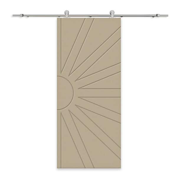 CALHOME 30 in. x 96 in. Unfinished Composite MDF Paneled Interior Sliding Barn Door with Hardware Kit