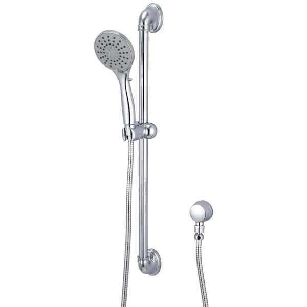 OLYMPIA 1-Spray Patterns 4.13 in. Wall Mount Handheld Shower Head Set in Chrome
