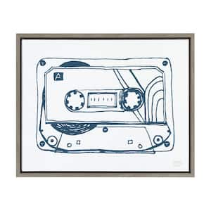 Sylvie "Cassette Illustration" by Statement Goods Framed Canvas Culture Wall Art 24 in. x 18 in.