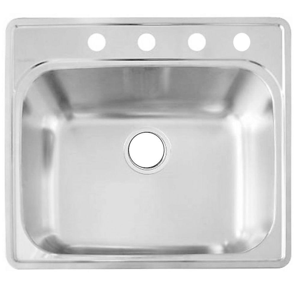 25'' Satin Nickel Stainless Steel Undermount Kitchen Sink with Faucet