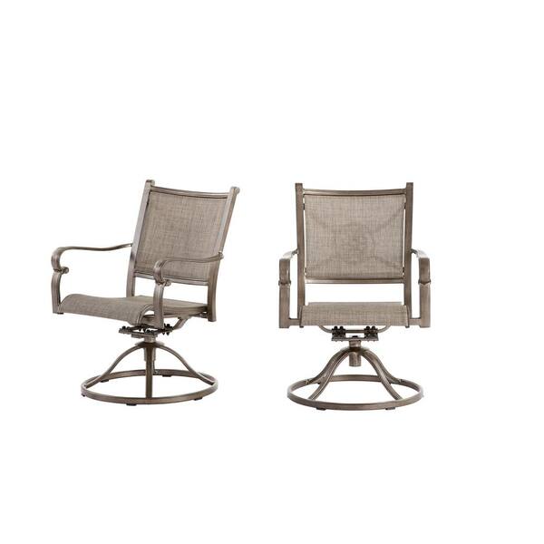 Home Decorators Collection Wilshire Estates Aluminum Sunbrella Sling Swivel Outdoor Patio Dining Rocker Chair (2-Pack)