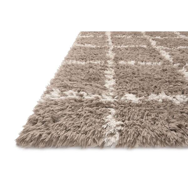 Angela Rose Amira 1 ft. 6 in. x 1 ft. 6 in. Khaki / Ivory Shag Sample Rug