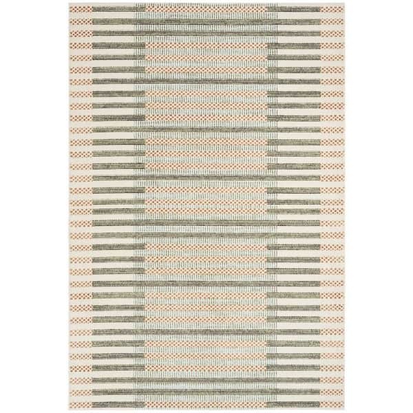 Nordic Ivory Multicolor 3 ft. x 5 ft. Linear Contemporary Area Rug