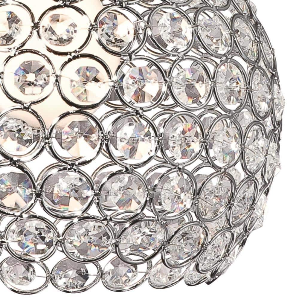 Kelcie Teardrop Mini Pendant with Crystal Shade and Nickel Finish