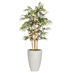 Vintage Home Artificial Faux Bamboo Tree 64'' Large Fake Plant Real Touch with Eco Planter