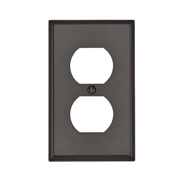 Leviton Brown 1-Gang Duplex Outlet Wall Plate (1-Pack)