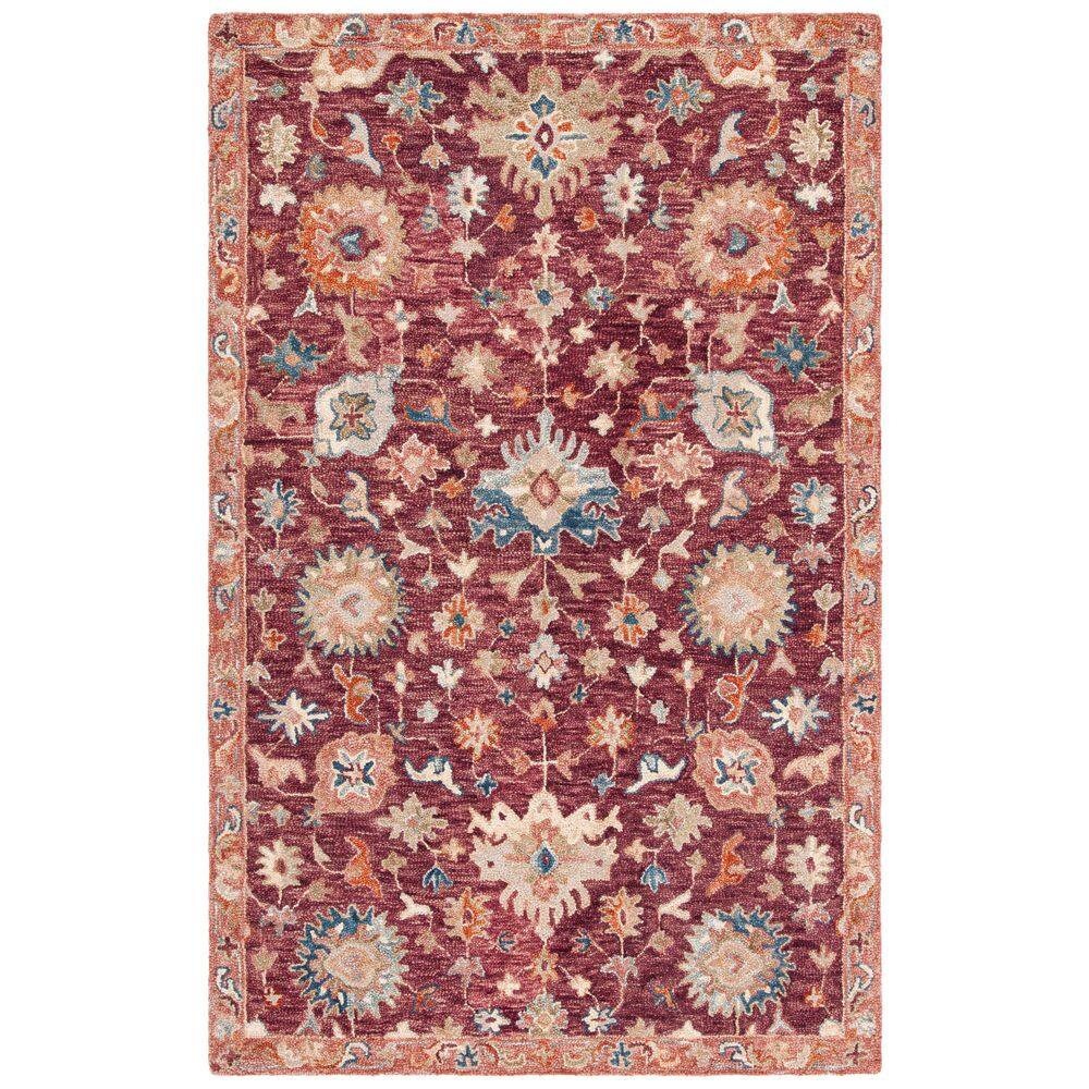 Aspen 5 ft. x 8 ft. Red/Pink Garden Border Area Rug price history on PriceWatchPro