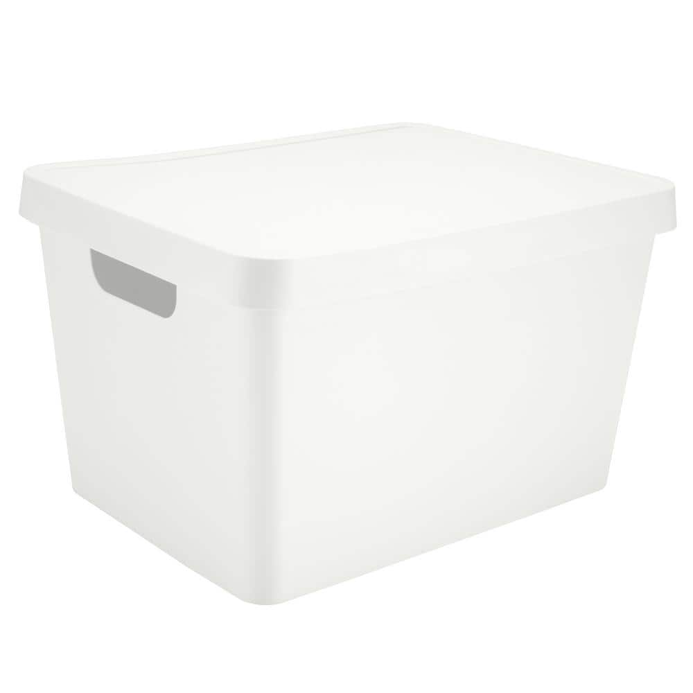 Large Vinto 8.58 in. H x 14.57 in. W Storage Box with Lid in White price history on PriceWatchPro