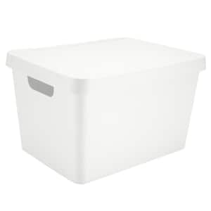 Large Vinto 8.58 in. H x 14.57 in. W Storage Box with Lid in White