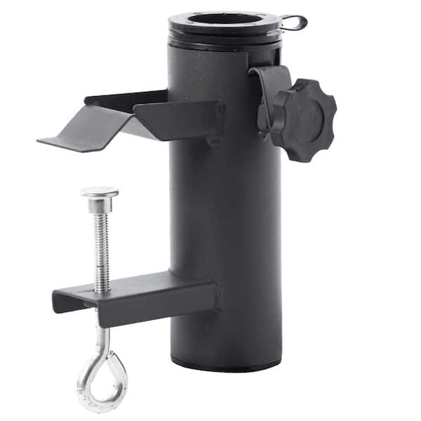 Gardenised Black Outdoor Weather Resistant Balcony Clamp Umbrella Holder