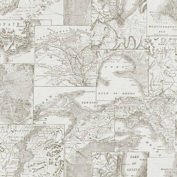 Chesapeake Conrad Black Map Black Wallpaper Sample