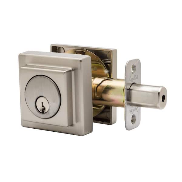 Copper Creek Comtemporary Square Single Cylinder Satin Stainless Deadbolt