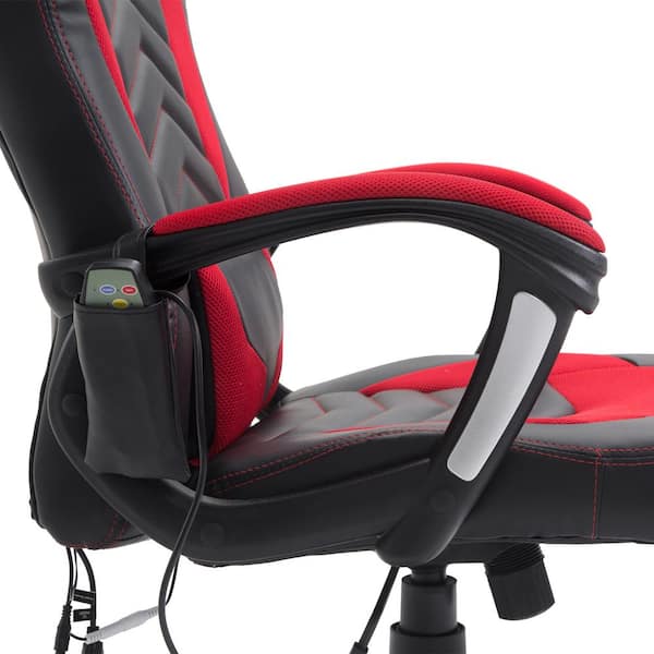 HOMCOM Gaming Recliner, Racing Style Video Gaming Chair with Adjustable  Backrest and Footrest, High Back Swivel Computer Chair with Lumbar Support  and Headrest, Red