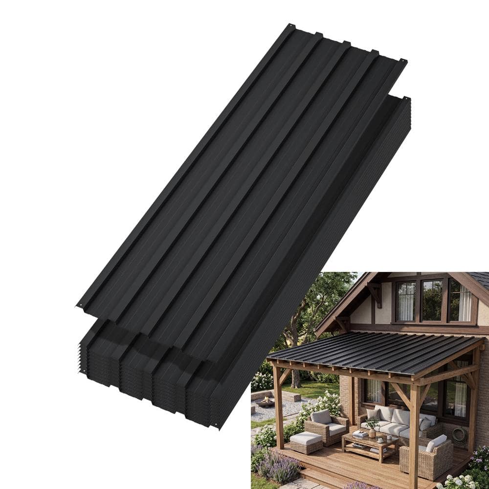 10-Pack Black Corrugated Metal Roof Panels w/ Screws for Carports & Sheds(17.72 x 60.63 in) price history on PriceWatchPro