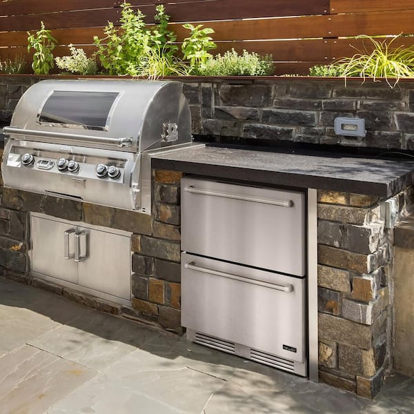 24 in. 1.8 cu. ft. Undercounter Dual Zone Built-In and Standard Refrigerator and Outdoor Freezer in Stainless Steel