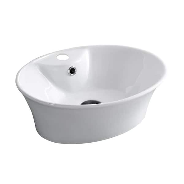 Satico Specialty Shape Porcelain Vessel Sink in White