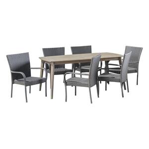 Haven Gray 7-Piece Wood and Plastic Outdoor Dining Set