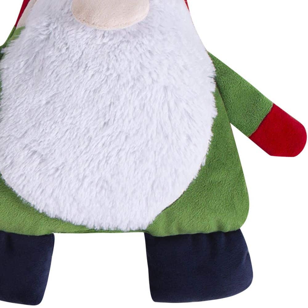 Festive Gnome Shaped Holiday Pillow with Faux Fur Beard