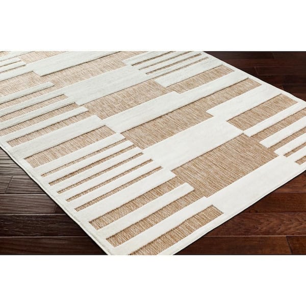 San Diego Brown 7 ft. x 9 ft. Indoor Stripe Area Rug