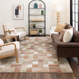 Pernette Red/Beige 7 ft. 10 in. x 10 ft. Geometric Area Rug