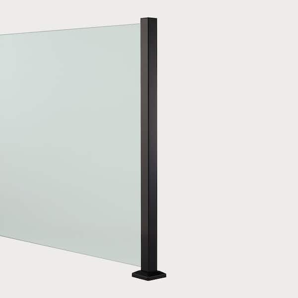 Portia 2 in. x 2 in. x 3.44 ft. Black Aluminum 1-Way Metal Fence Post