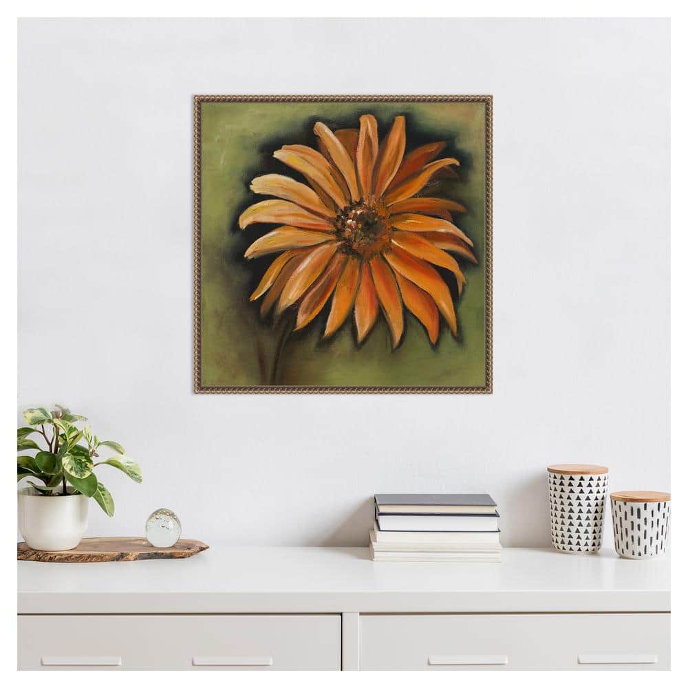 Daisy Collections III Bronze Framed Canvas Wall Art