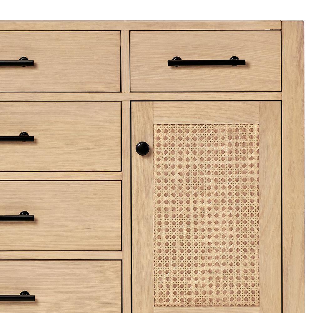 Camila 55" Light Brown Oak Single Sink Bathroom Vanity with Carrara Marble Top