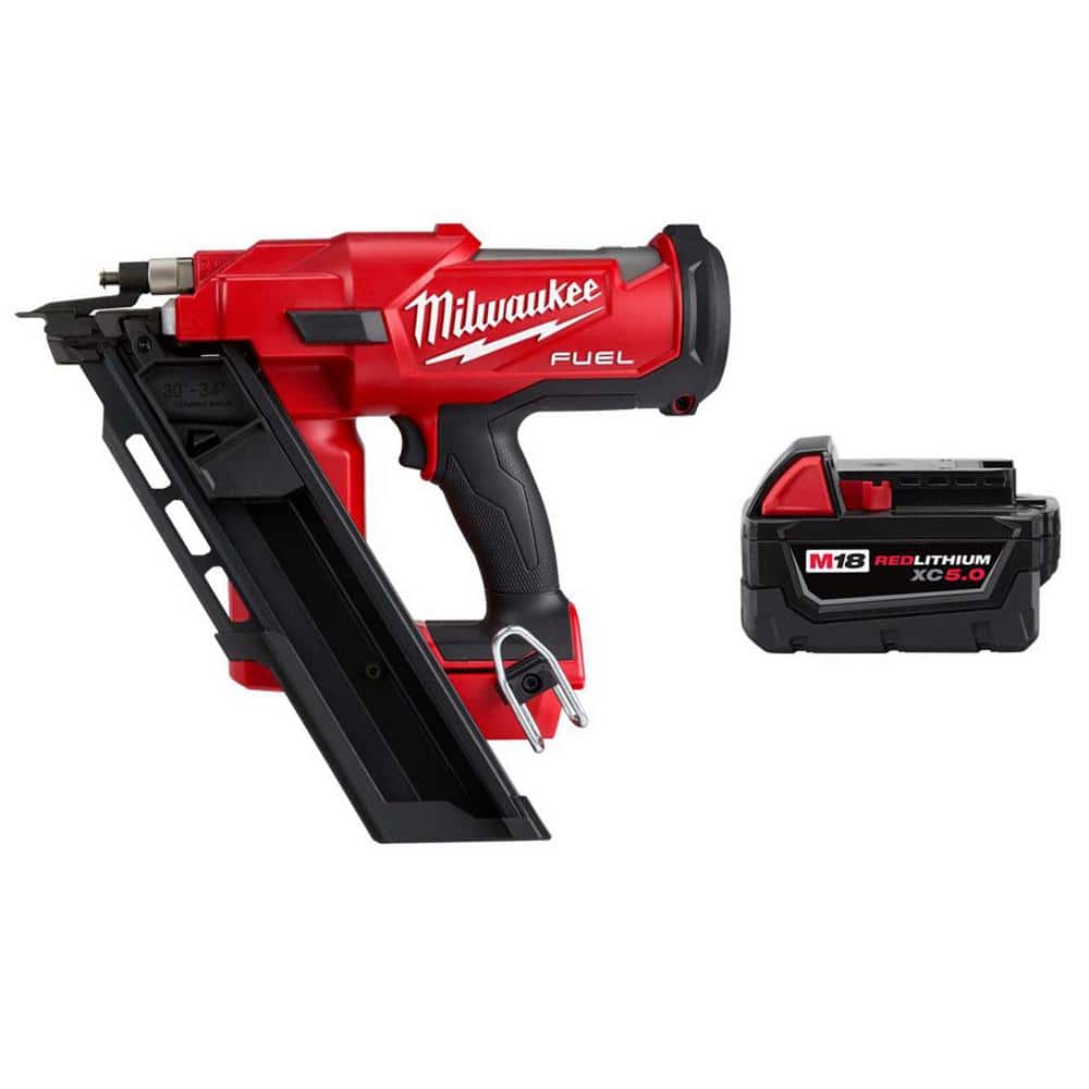 Milwaukee M18 FUEL 3-1/2 in. 18-Volt 30-Degree Brushless Cordless Framing  Nailer  M18 18-Volt 5.0 Ah XC Extended Capacity Battery 2745-20-48-11-1850  The Home Depot