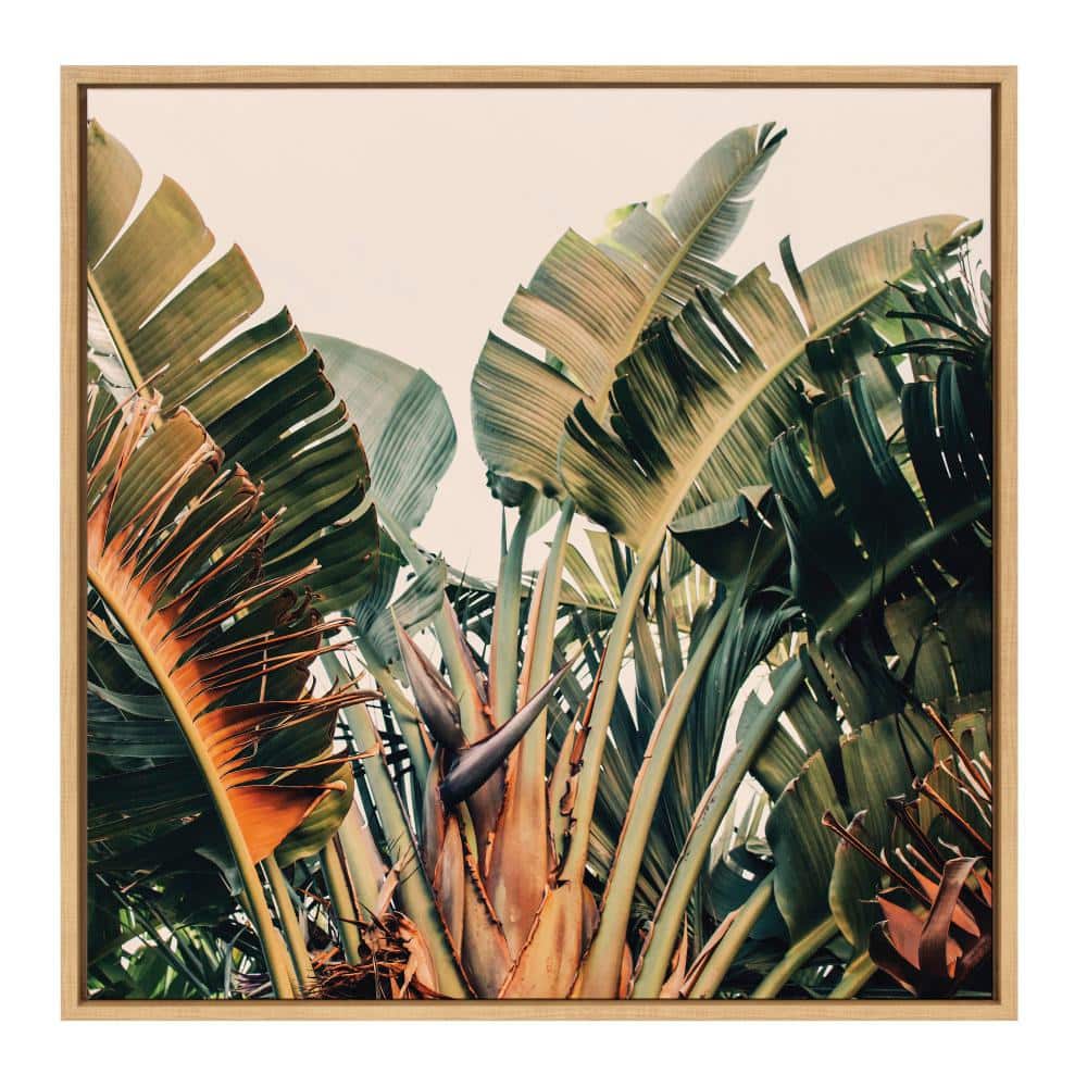 Sylvie Hue 2 Coastal Palm Tree Framed Canvas Wall Art