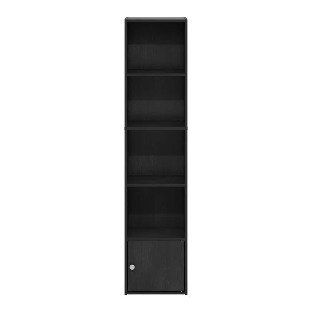 Blackwood 5-Tier Tall Bookcase with Door Storage Cabinet