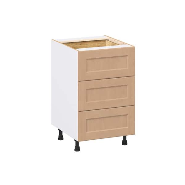Lakewood 21 in. W x 24.5 in. D x 34.5 in. H Assembled Shaker Drawer Base Kitchen Cabinet in Sugar Cookie with 4-Drawers