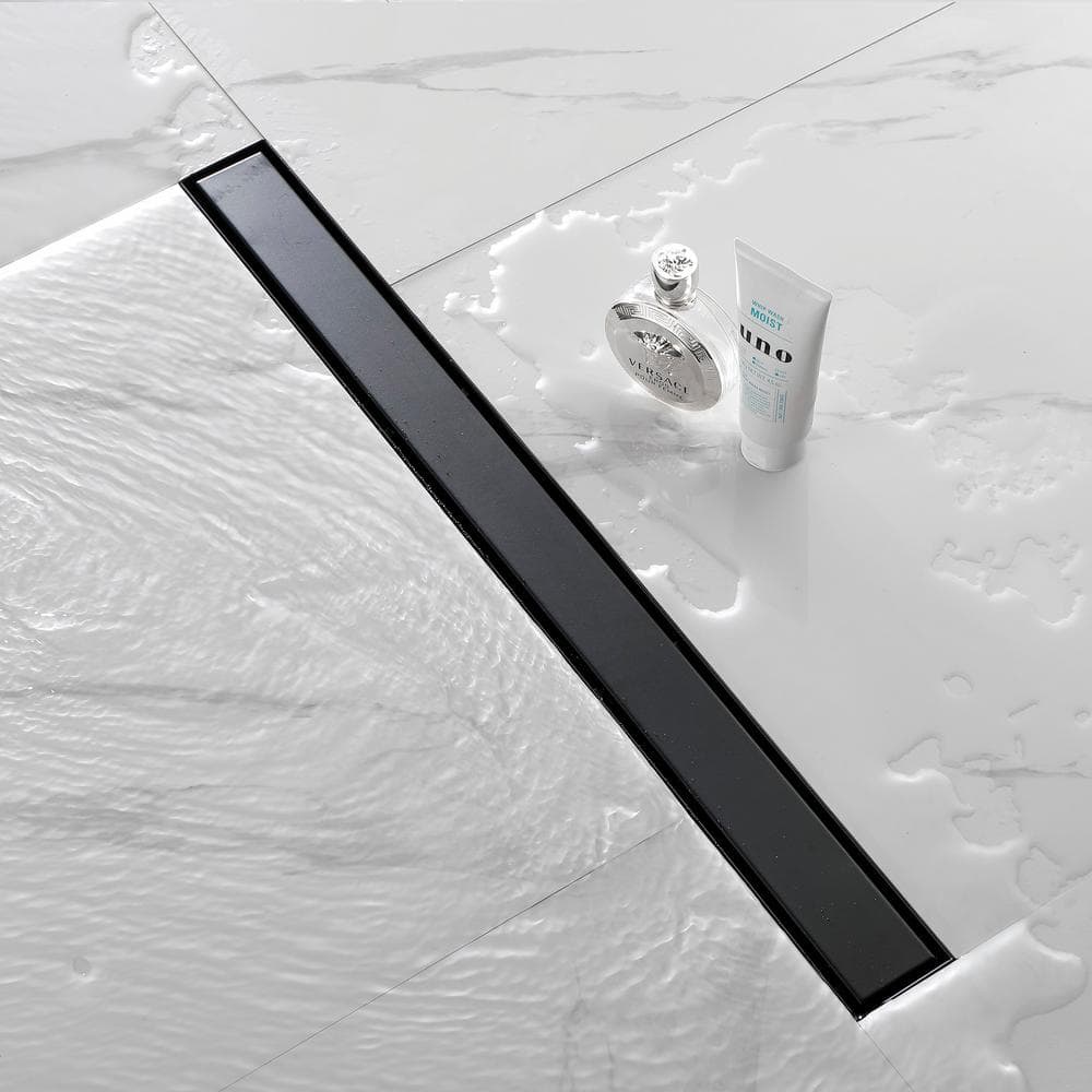 32-Inch Matte Black Stainless Steel Linear Shower Drain