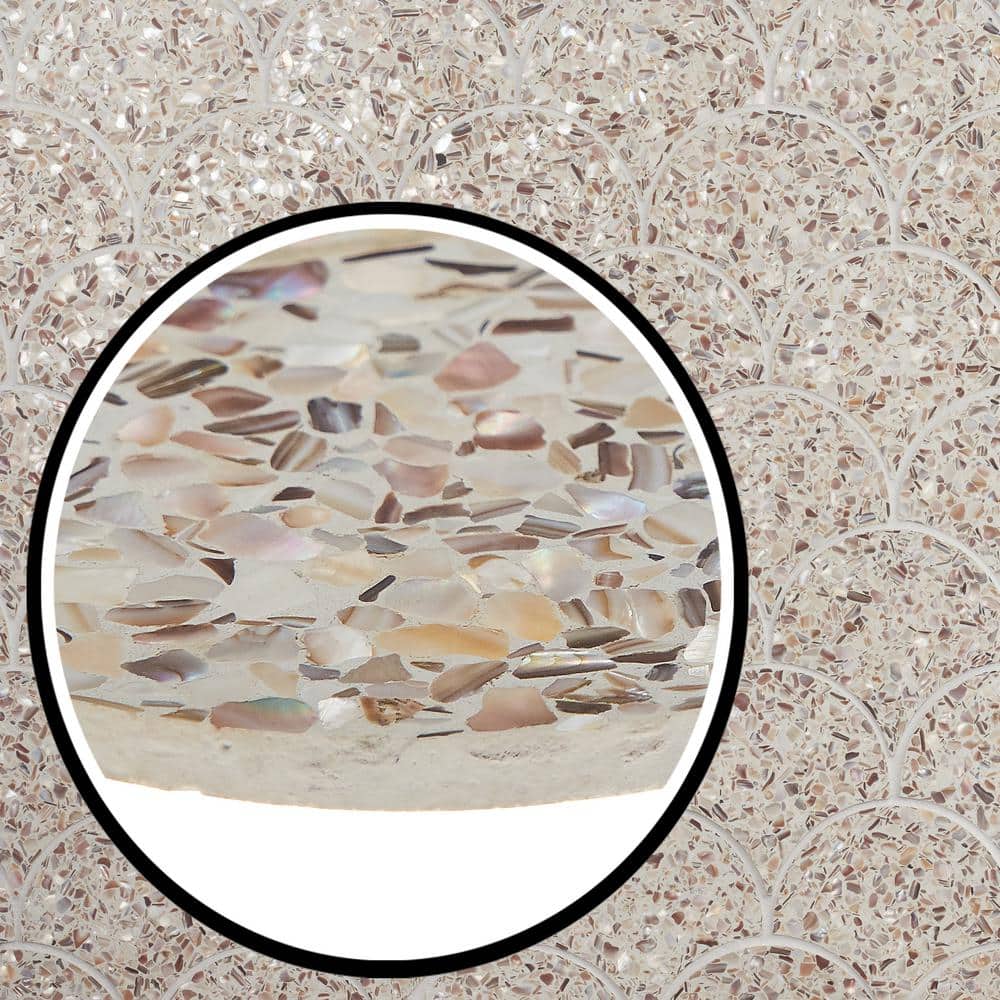 Cream Pearl Polished Mosaic Wave Tile for Walls and Floors