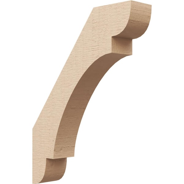 Ekena Millwork 3 in. x 18 in. x 14 in. Olympic Rough Cedar Woodgrain Timberthane Polyurethane Knee Brace, Primed